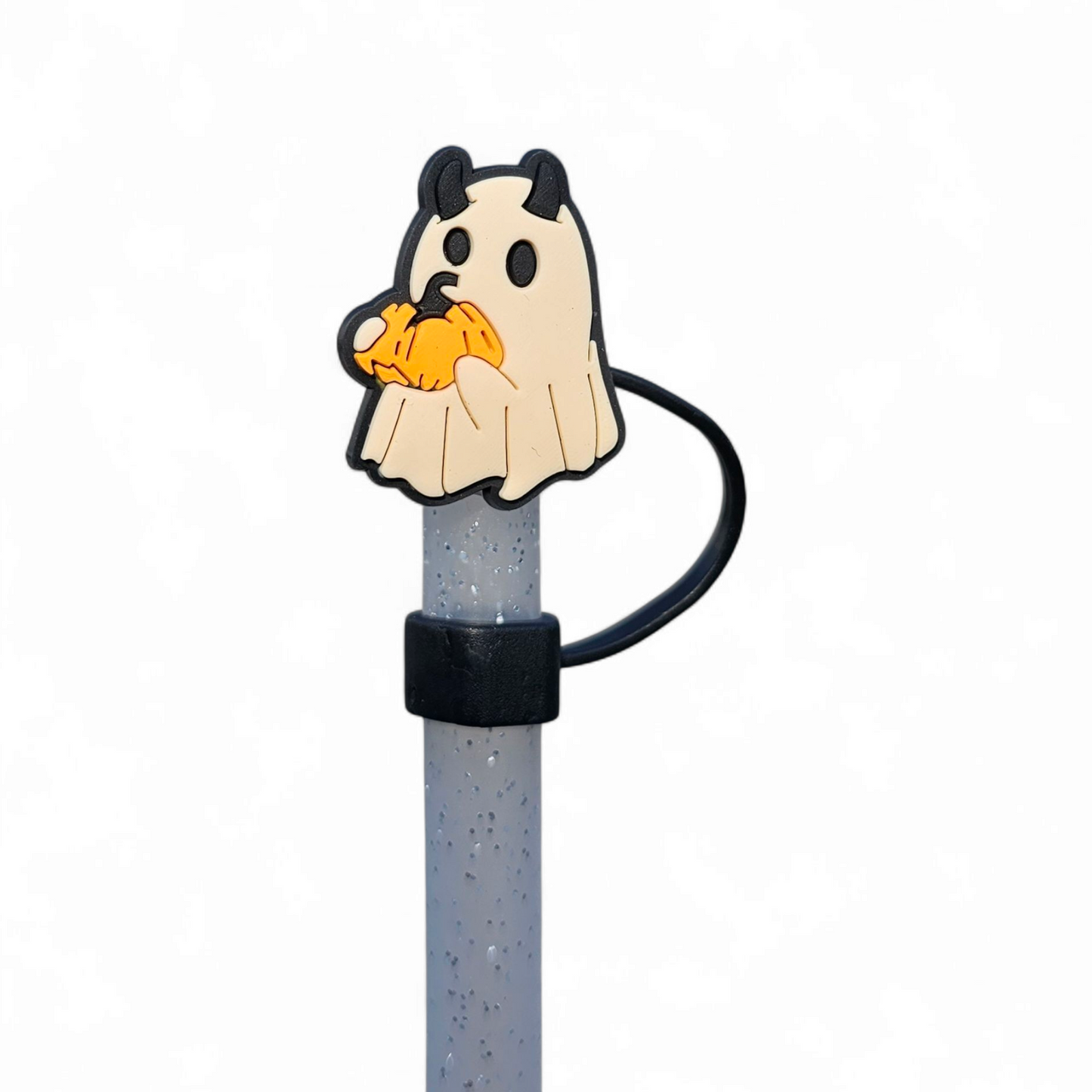 Neutral Halloween Silicone 10mm Straw Toppers