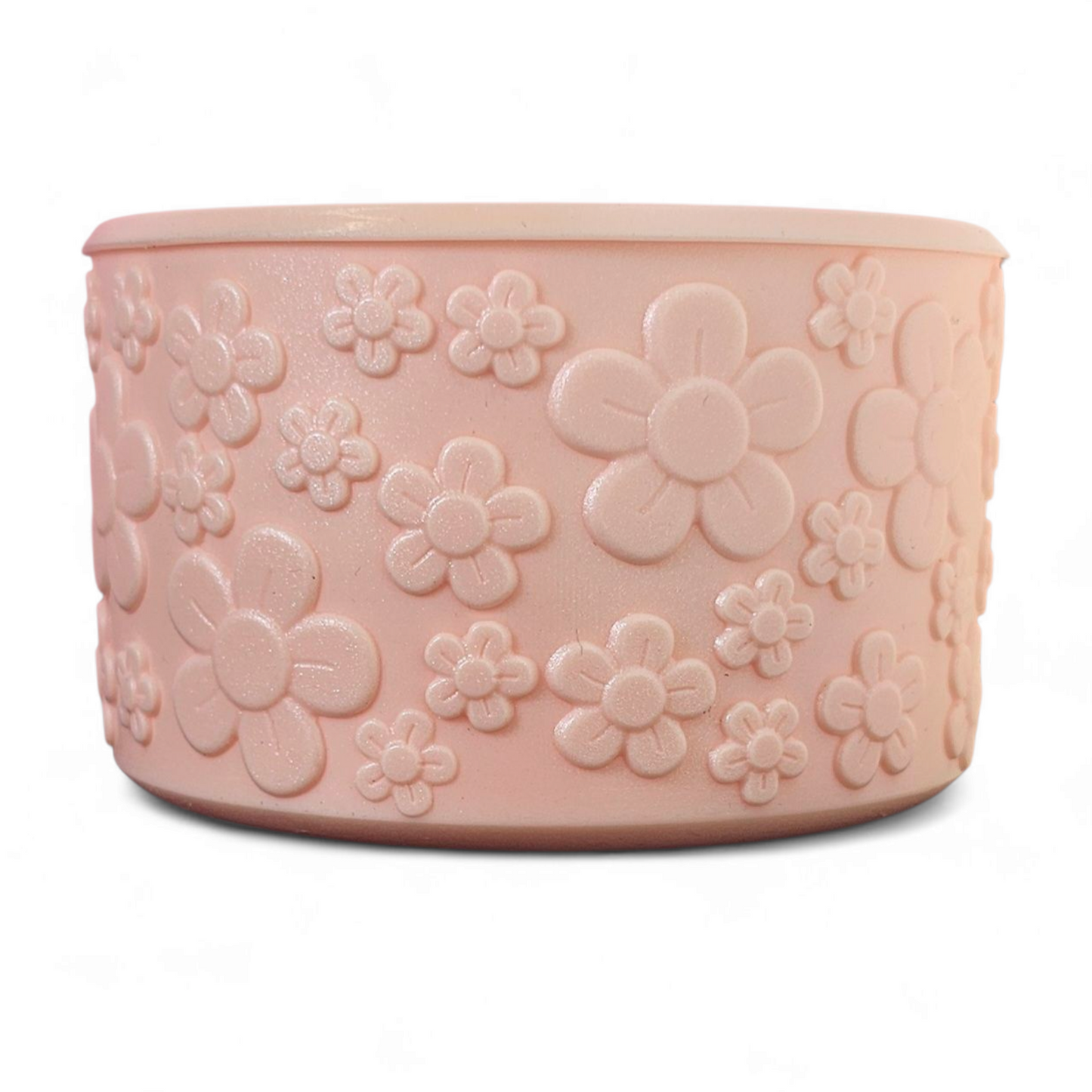 Pink Shimmer Flower Silicone Tumbler Boot by Southern Creative Glamour 