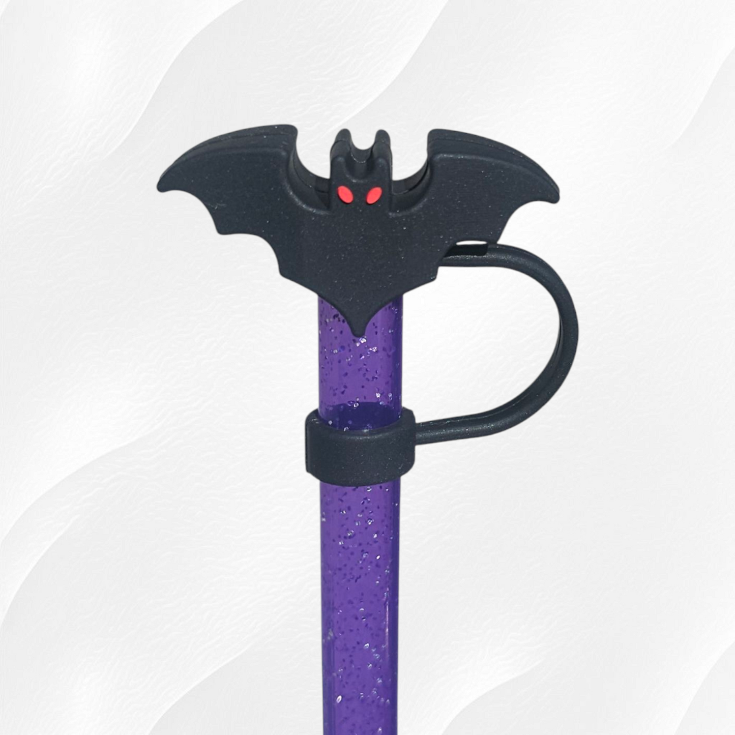 Halloween Bat 3D Silicone Straw Toppers