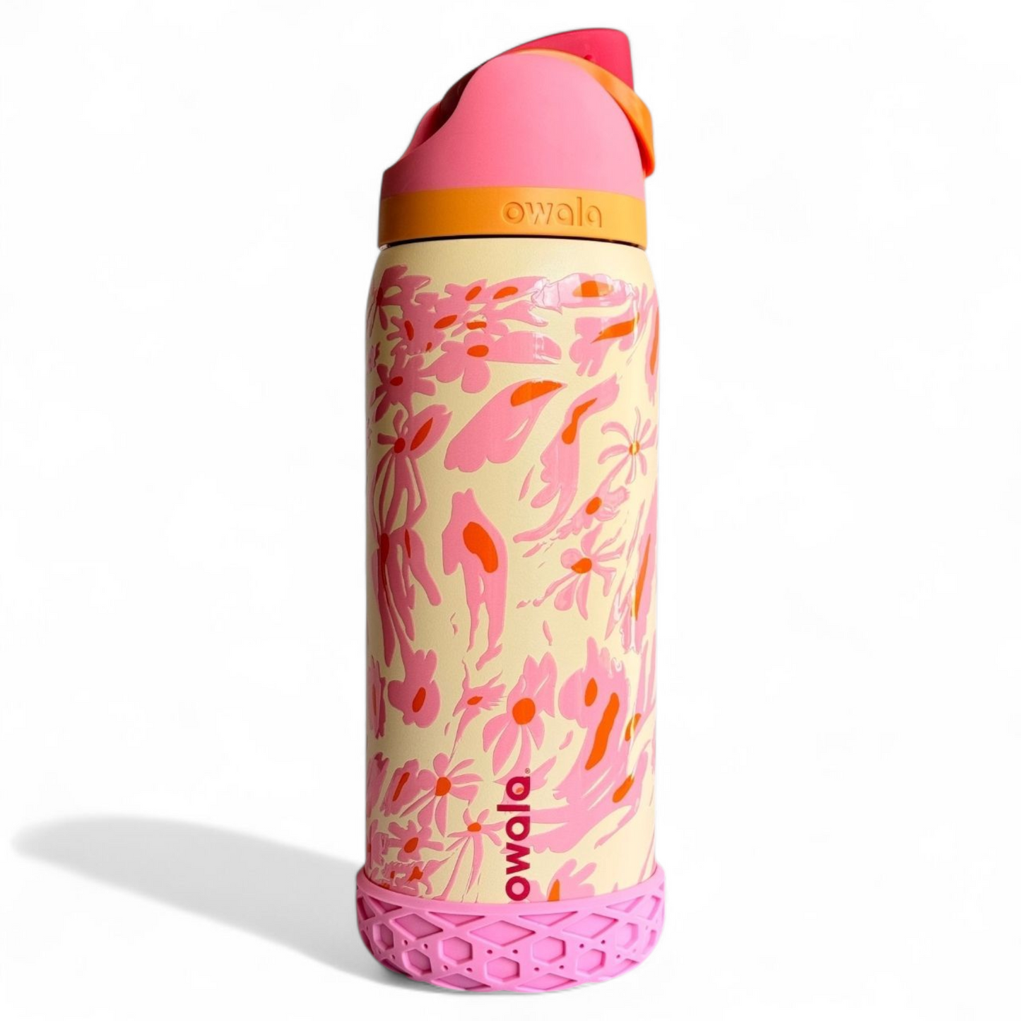 Pink Owala Back Girl 3.25” Shorty Tumbler Boot on Owala Free Sip 