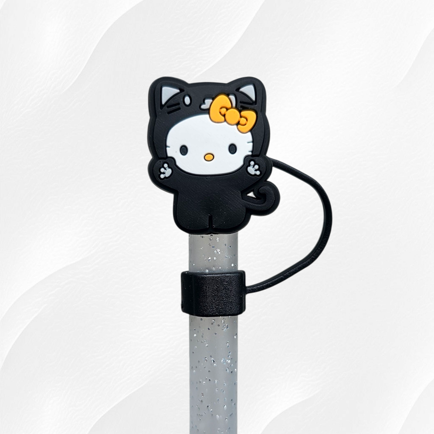 Halloween Hello Kitty 10mm Silicone Straw Toppers