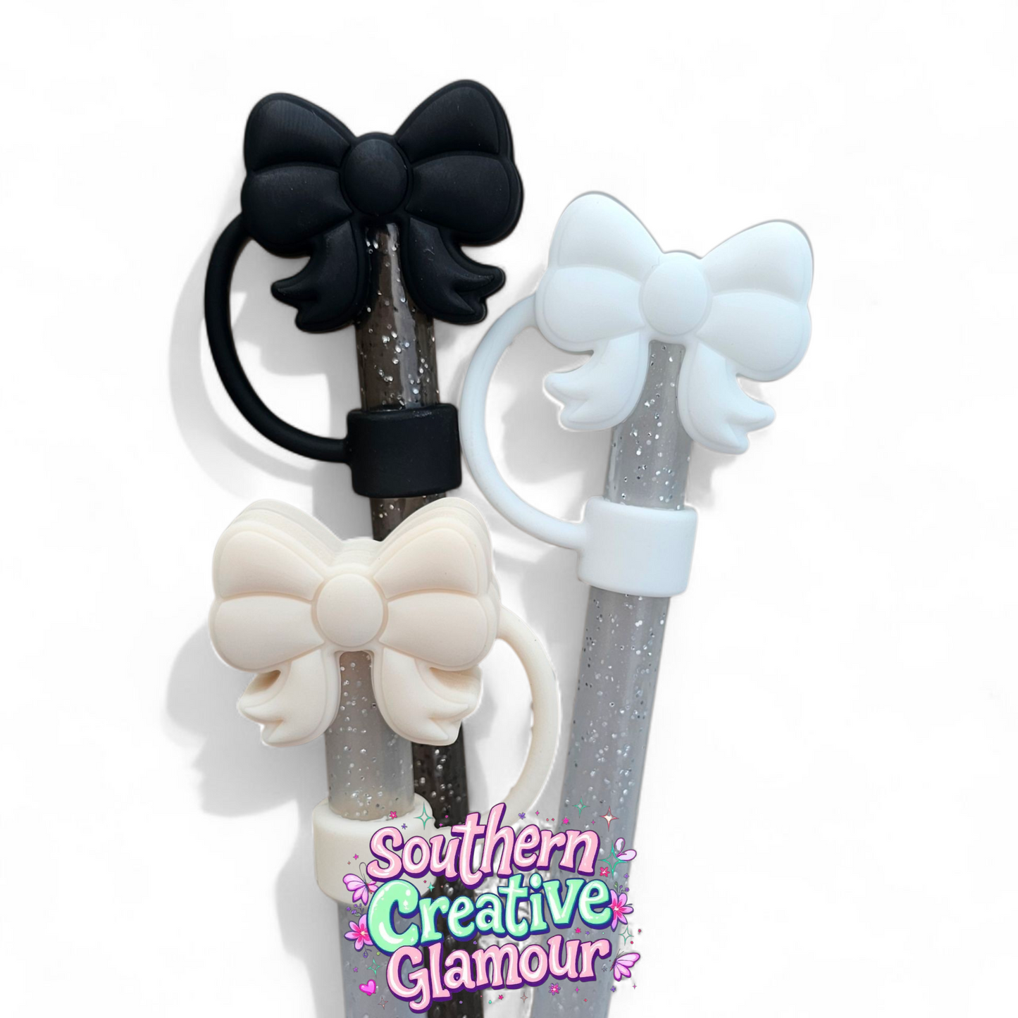 Girly Coquette Bow 3D Silicone 10mm Straw Toppers - The Basics