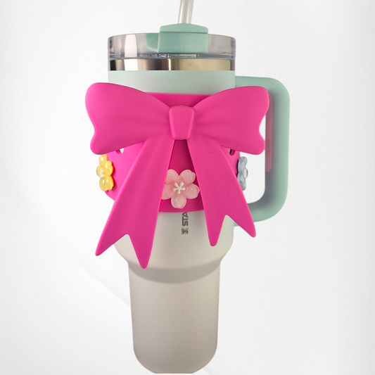 Jumbo Princess Bow Protective Tumbler Sleeve  - Pink