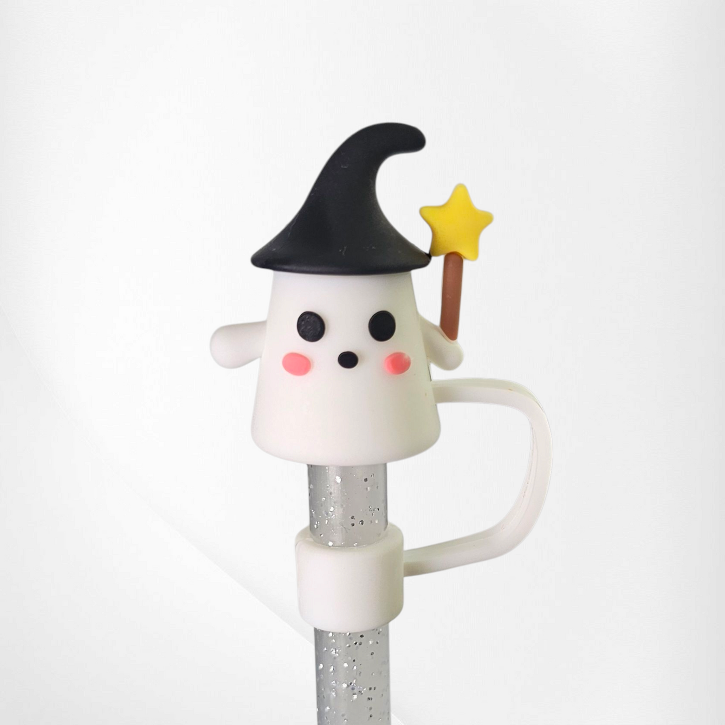 Halloween Magic Ghost 3D Silicone Straw Topper