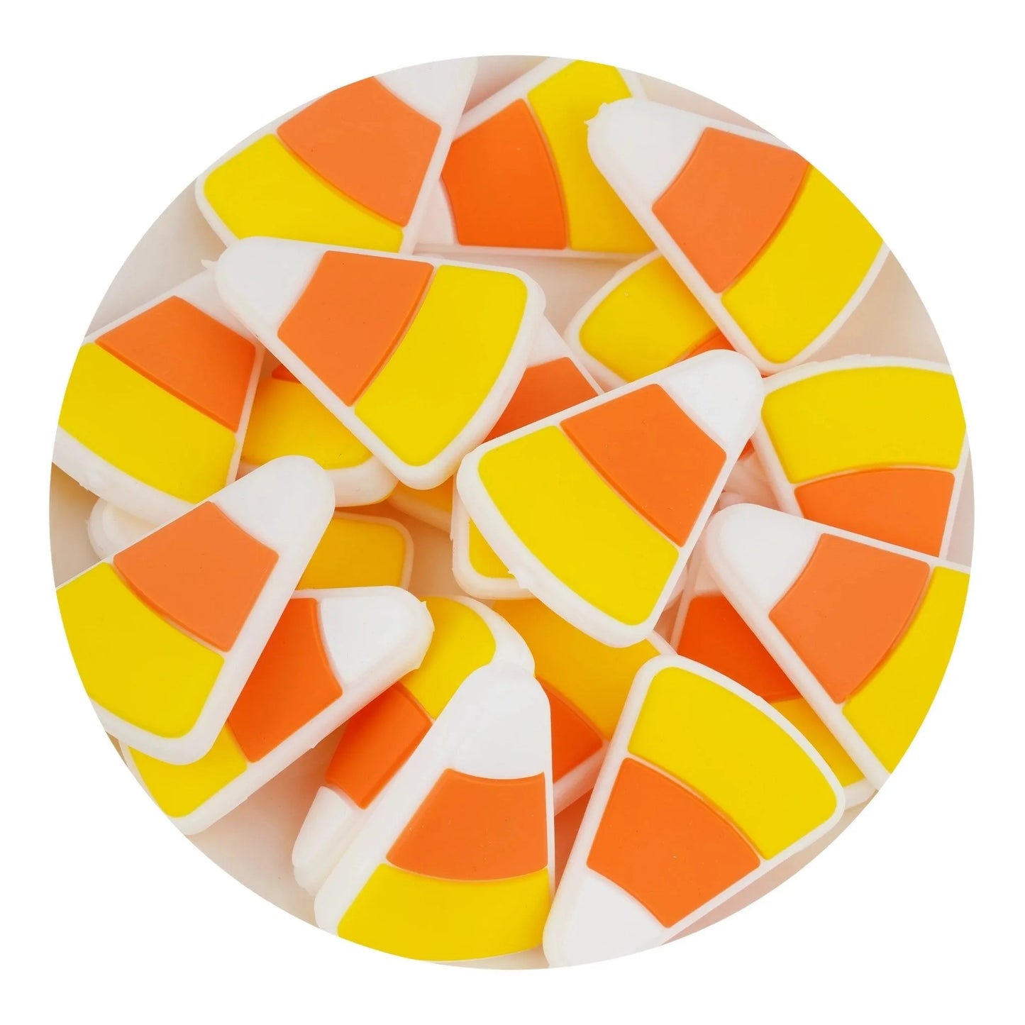 Silicone Focal Bead - Candy Corn (5 Beads)