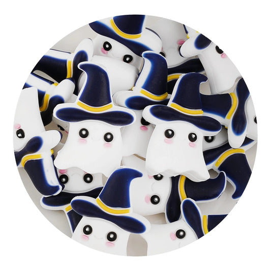 Silicone Focal Bead Ghost - White (5 Beads)