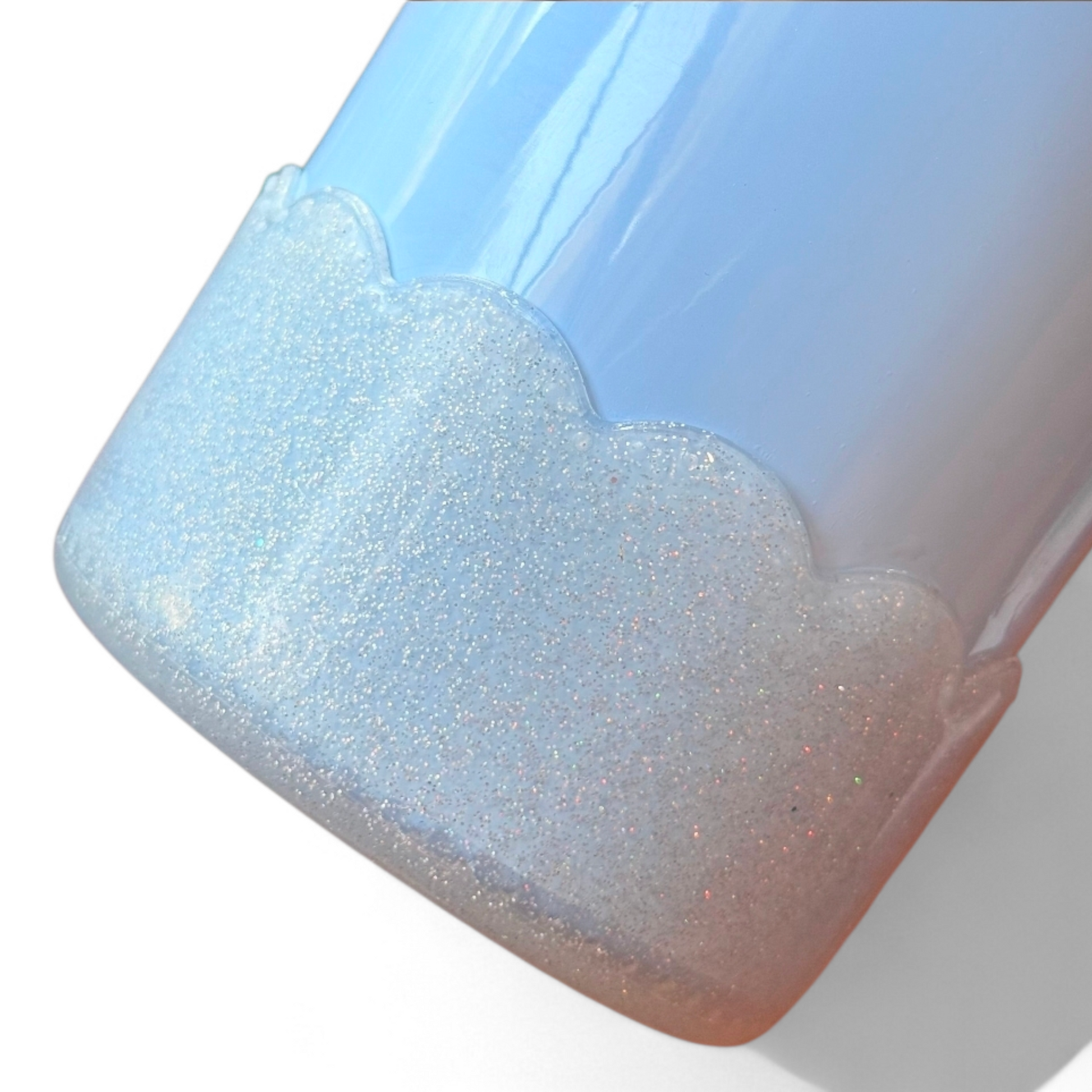 Silver Glitter Scalloped Silicone Tumbler Boot | Fits 20-40oz Tumblers 
