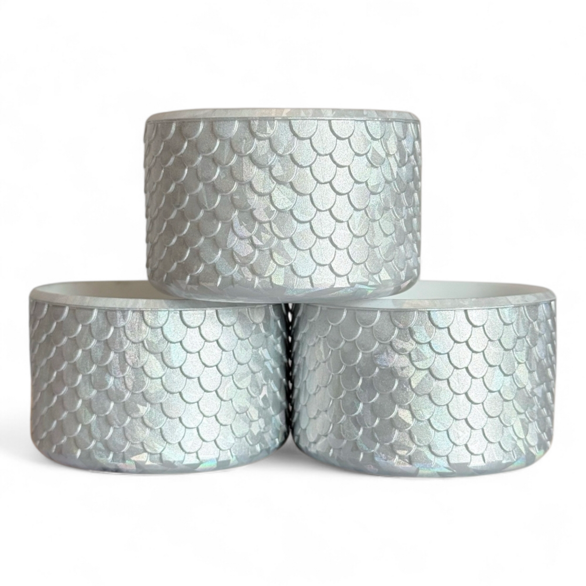 Silver Holographic Mermaid Silicone Tumbler Boot