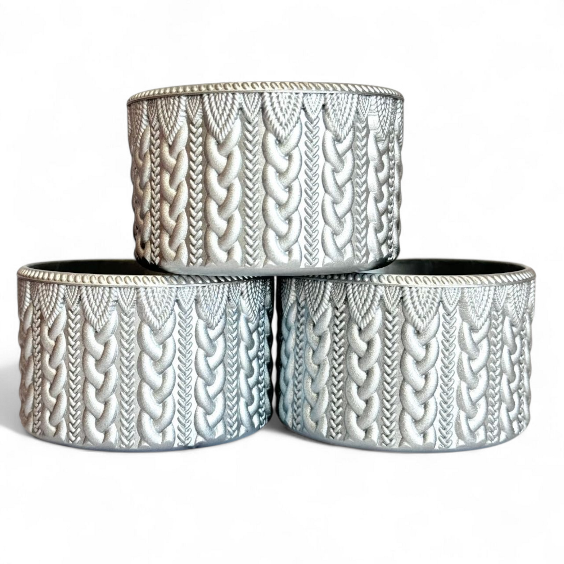 Silver Metallic MACRAME Tumbler Boot -fits 20-40oz