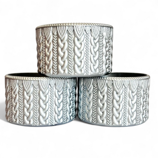Silver Metallic MACRAME Tumbler Boot -fits 20-40oz