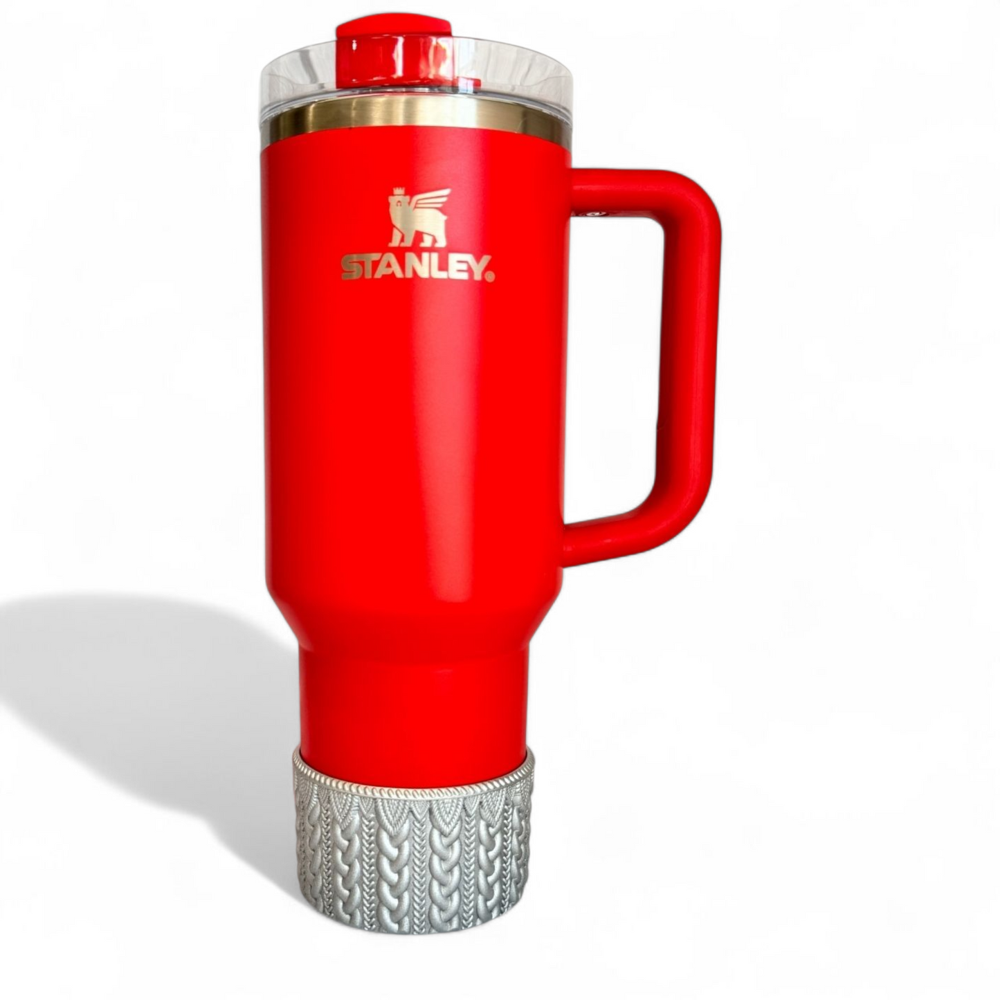 Silver Metallic MACRAME Tumbler Boot -fits 20-40oz