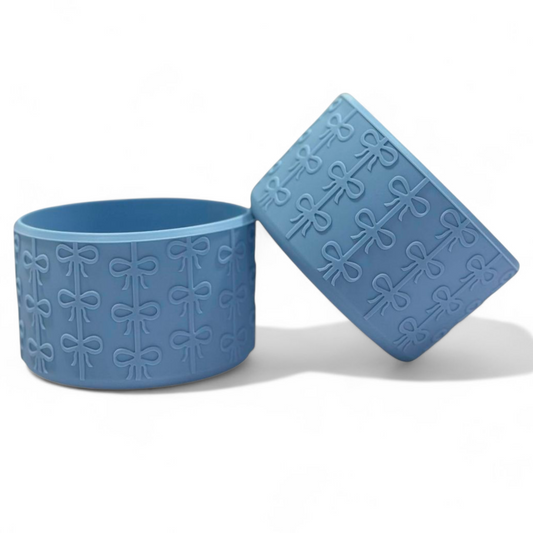 Sky Blue Coquette Bow Silicone Tumbler Boot | Tumbler Sleeve 