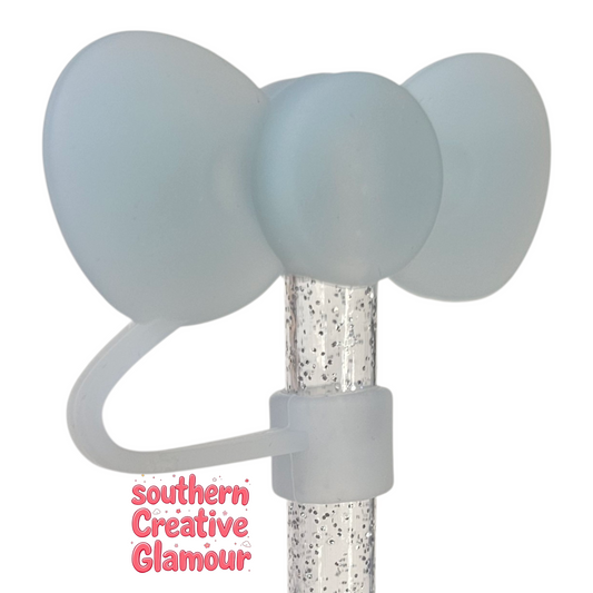 Soft Blue 3D Bow Silicone Straw Topper by Southern CreativeGlamour | Fits 10mm Straws