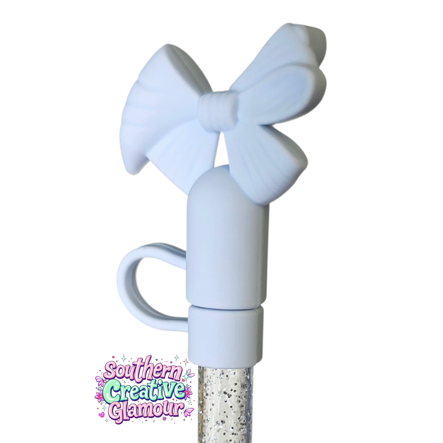Blue Coquette Bow 10mm Straw Topper | Fits 10mm Straws 