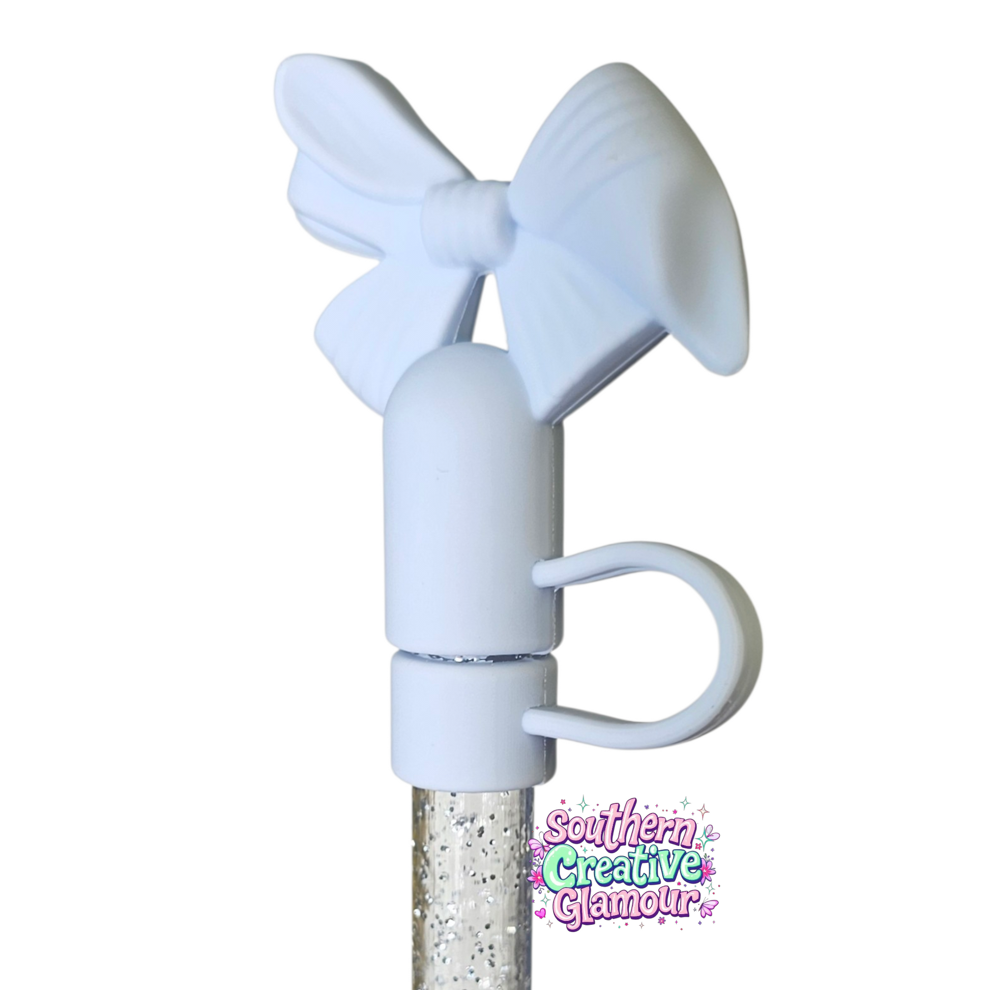 Blue Coquette Bow 10mm Straw Topper | Fits 10mm Straws 