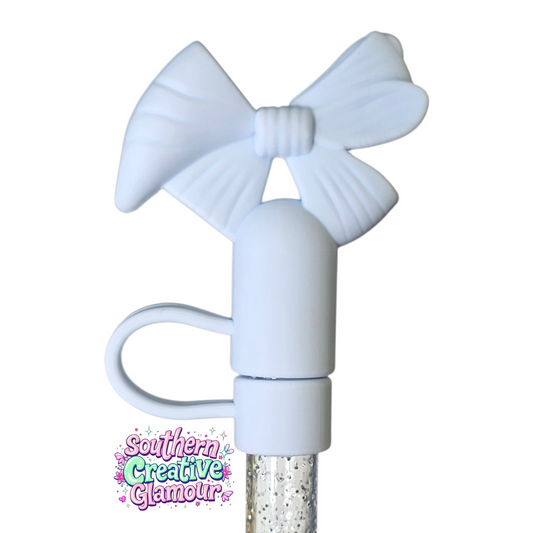 Blue Coquette Bow 10mm Straw Topper | Fits 10mm Straws 
