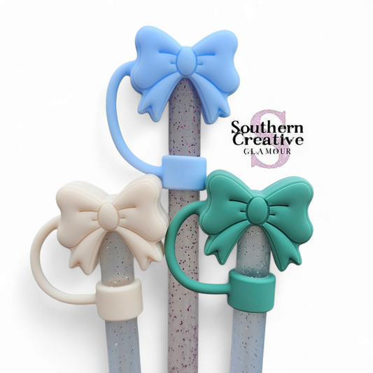 Coquette Bow 3D Silicone 10mm Straw Toppers by Southern Creative Glamour 