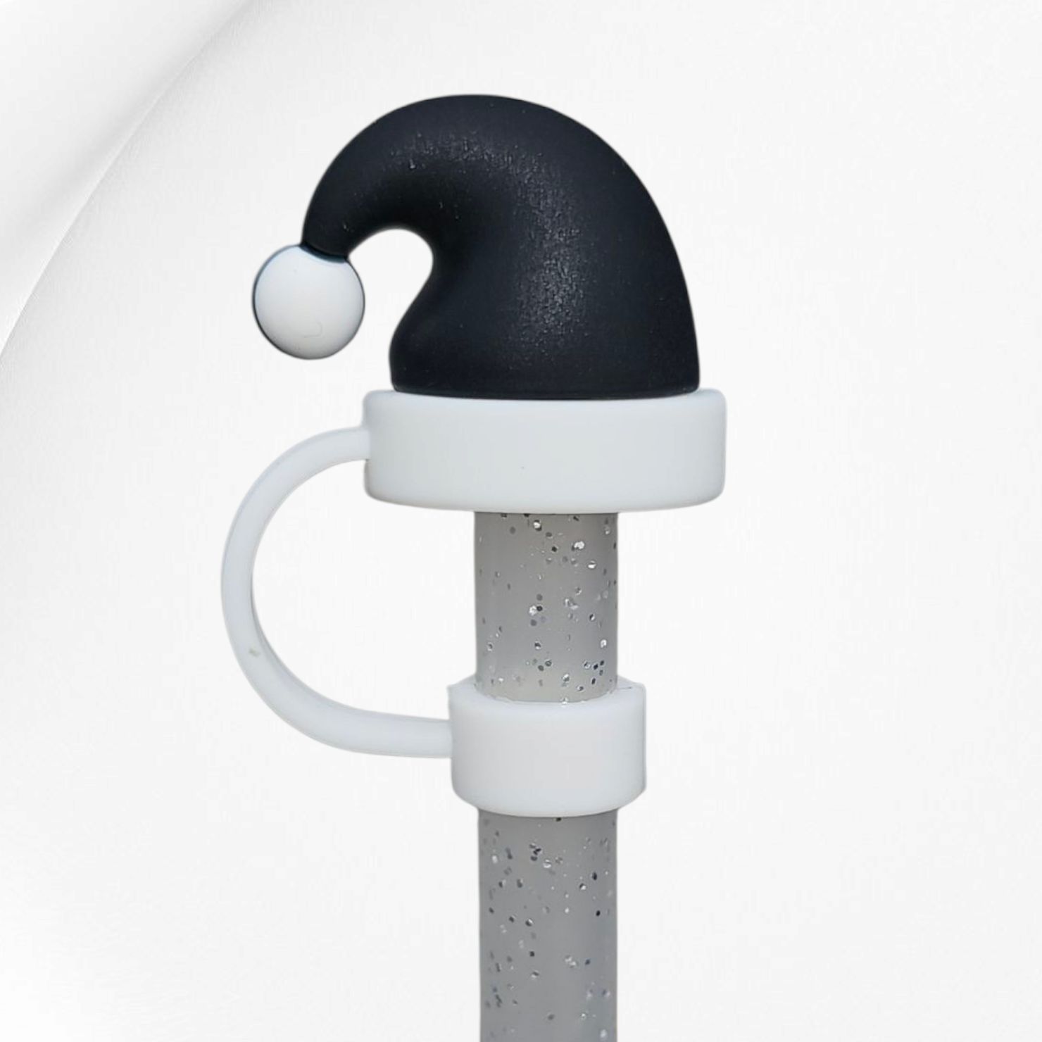 Black Christmas Santa Hat 3D Silicone Straw Topper | Straw Cover by Southern Creative Glamour 