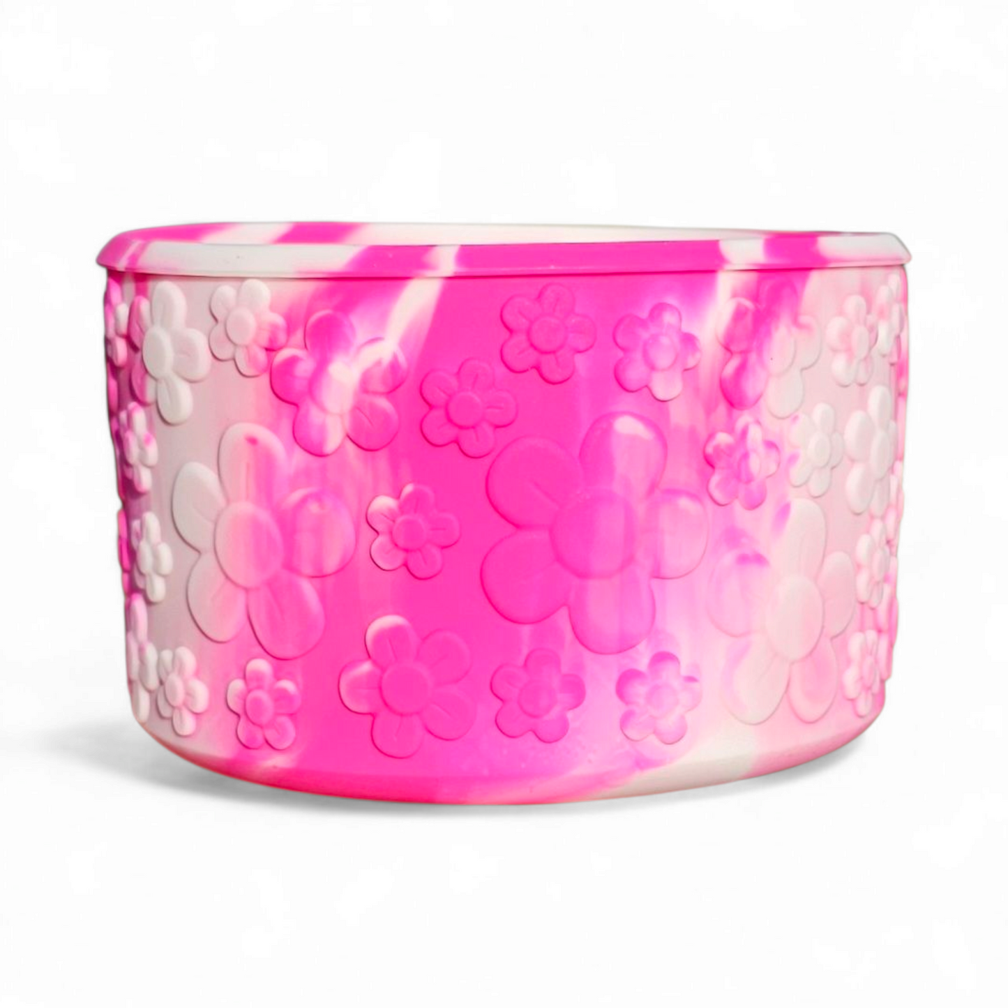 Camelia Pink Gradient Flower textured silicone tumbler boot by Southern Creative Glamour 