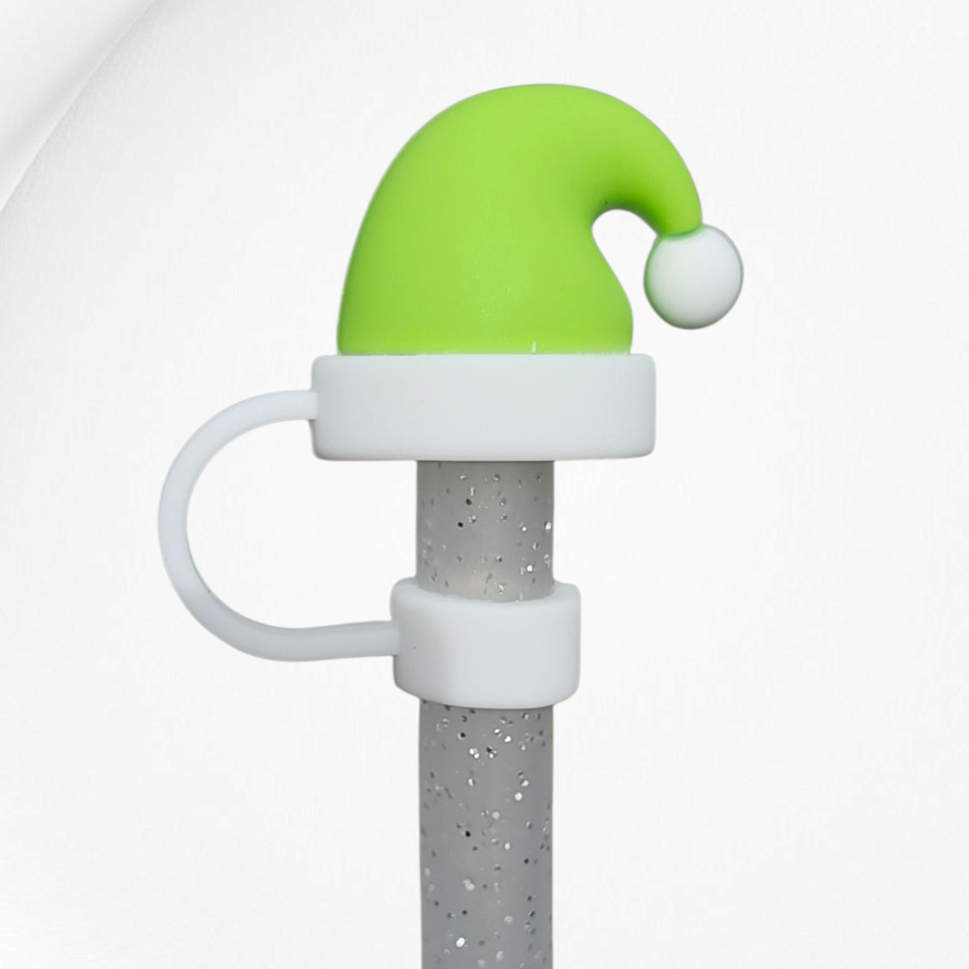 Grinch Green Christmas Santa Hat 3D Silicone Straw Topper | Straw Cover by Southern Creative Glamour 