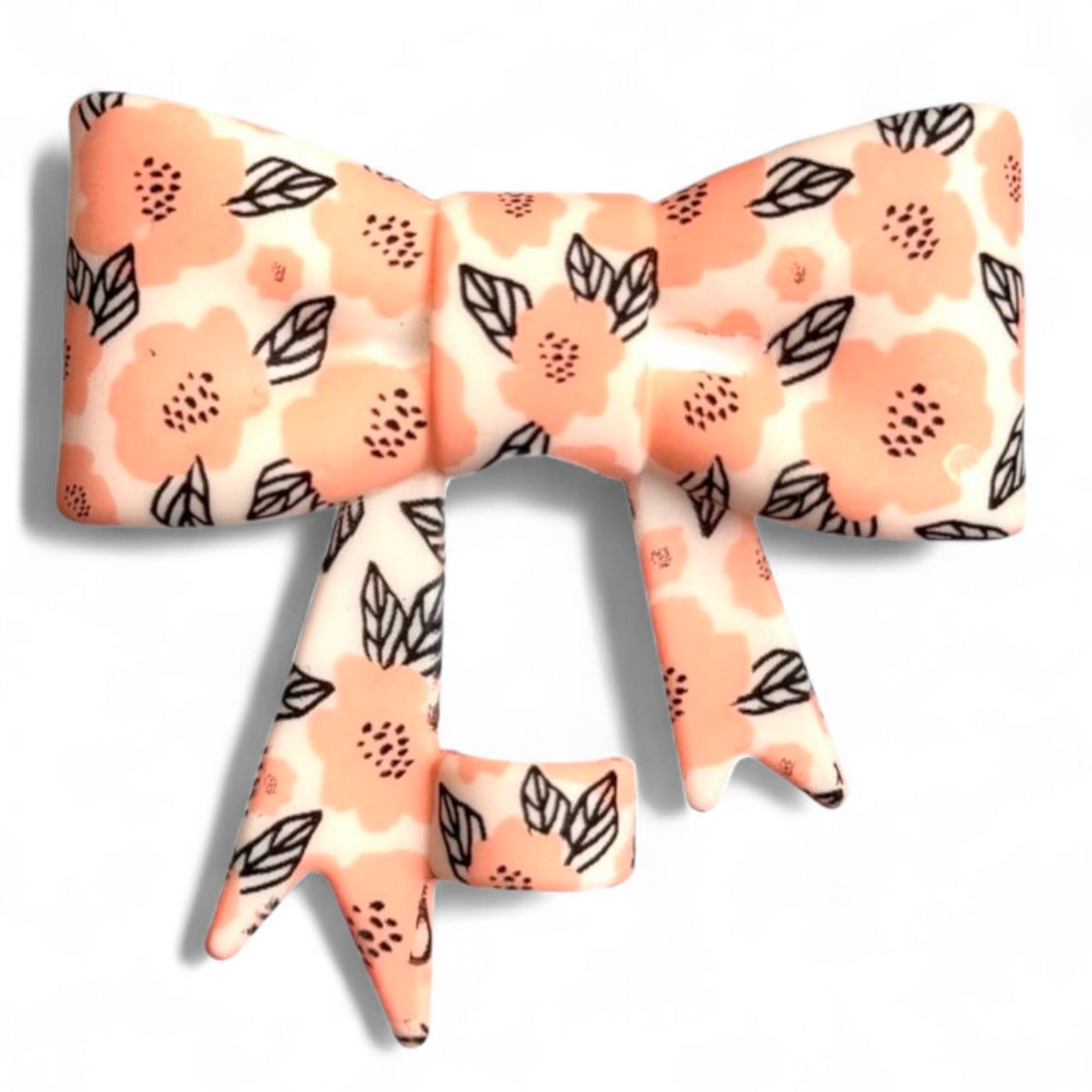 Peach Floral 3D Silicone 10mm Straw | Straw Cover 