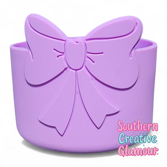 Lavender Purple 3D Bow Silicone Tumbler Boot | Tumbler Sleeve by Southern Creative Glamour 