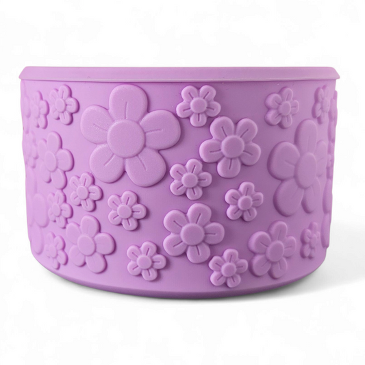 Lilac Purple Flower Textured Silicone Tumbler Boot by Southern Creative Glamour 