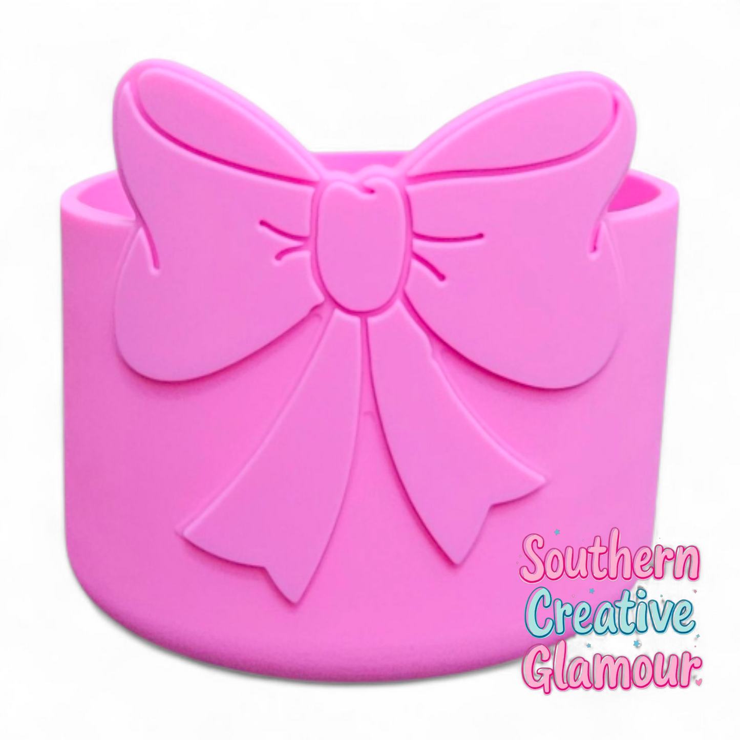 Sweatshirt Pink 3D Bow Silicone Tumbler Boot | Tumbler Sleeve by Southern Creative Glamour 