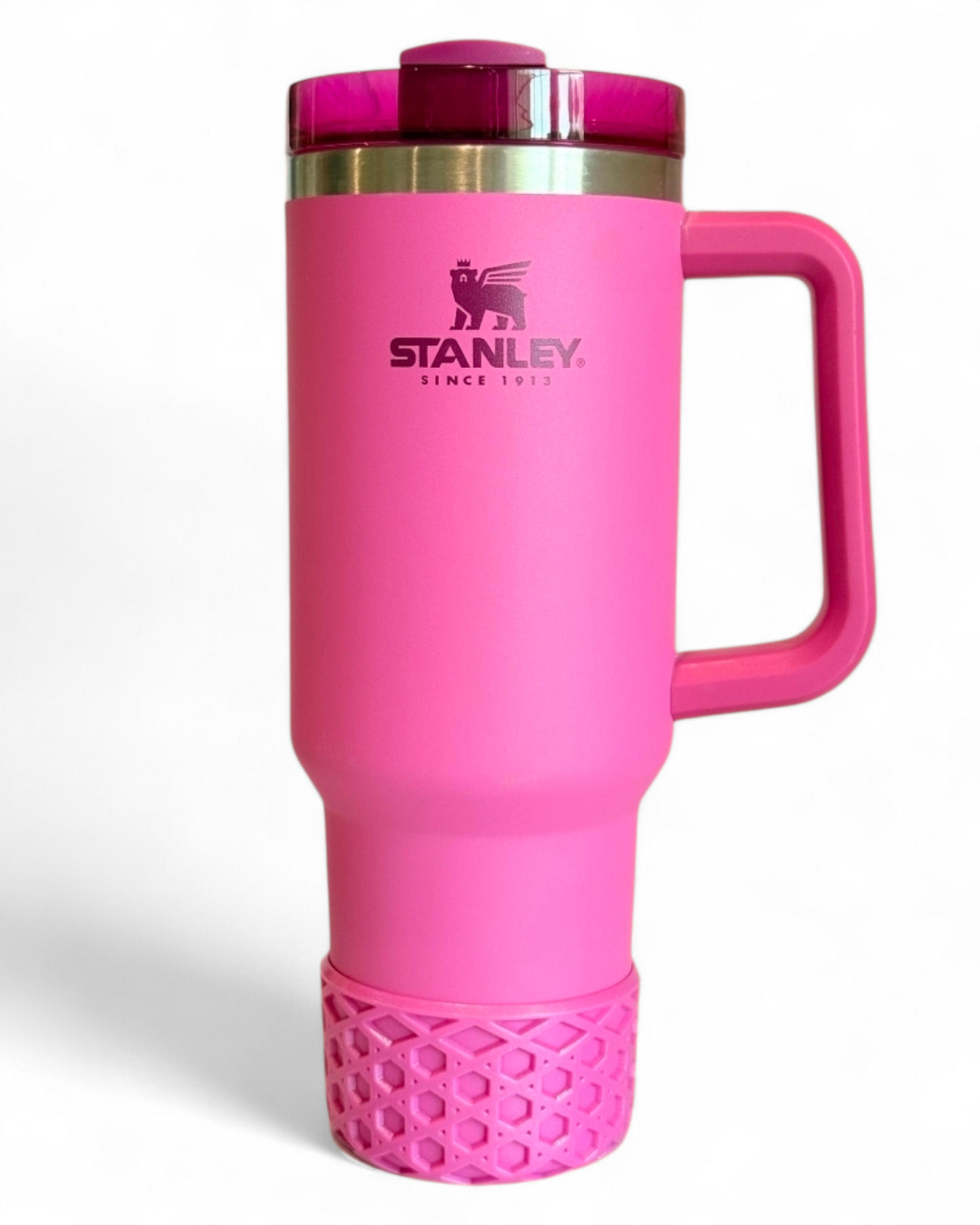 Azalea Pink Shimmer Waffle Silicone Tumbler Boot | Fits 20-40oz Tumblers
