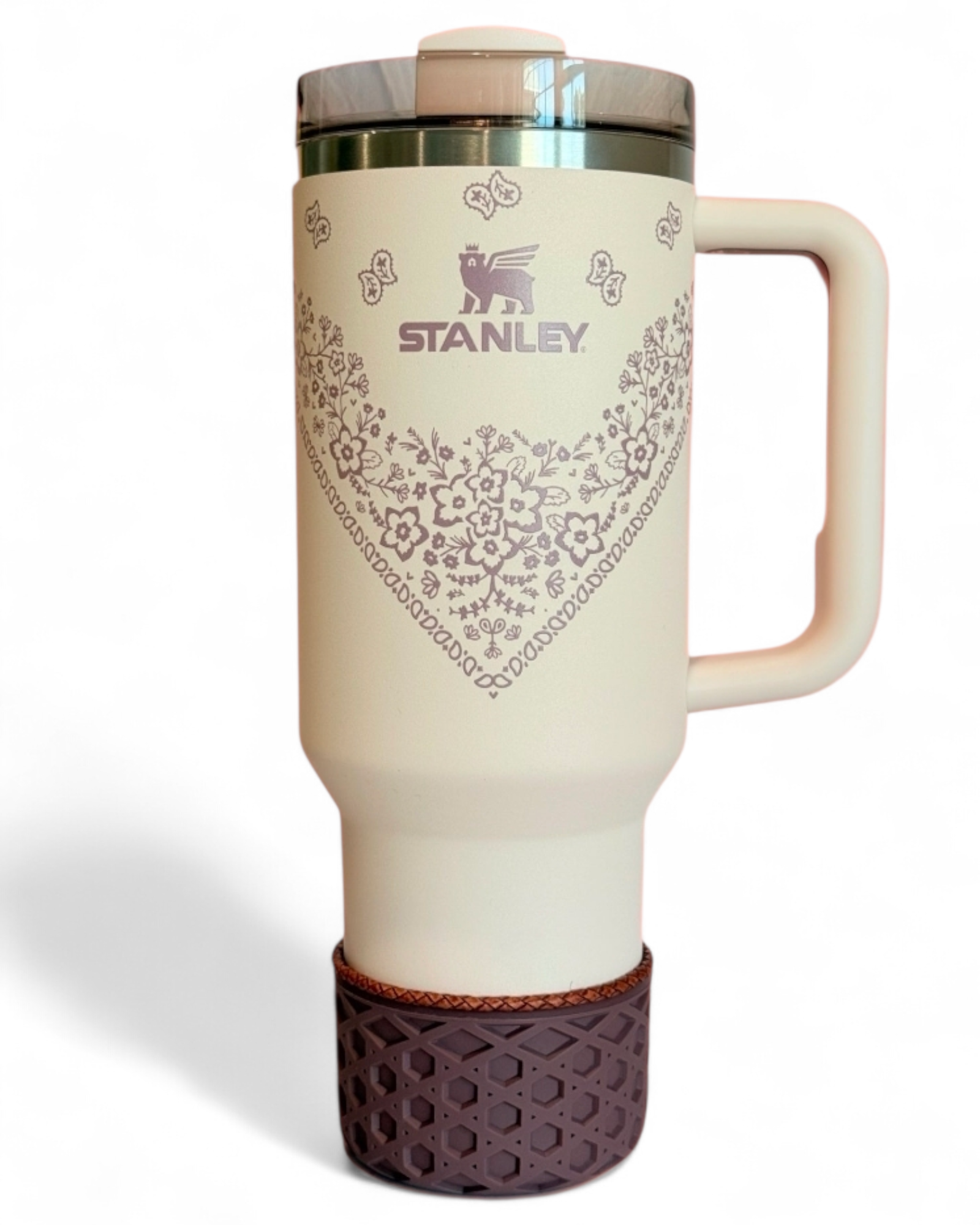 Conch Floral Mauve Waffle Silicone Tumbler Boot | Fits 20-40oz Tumblers 