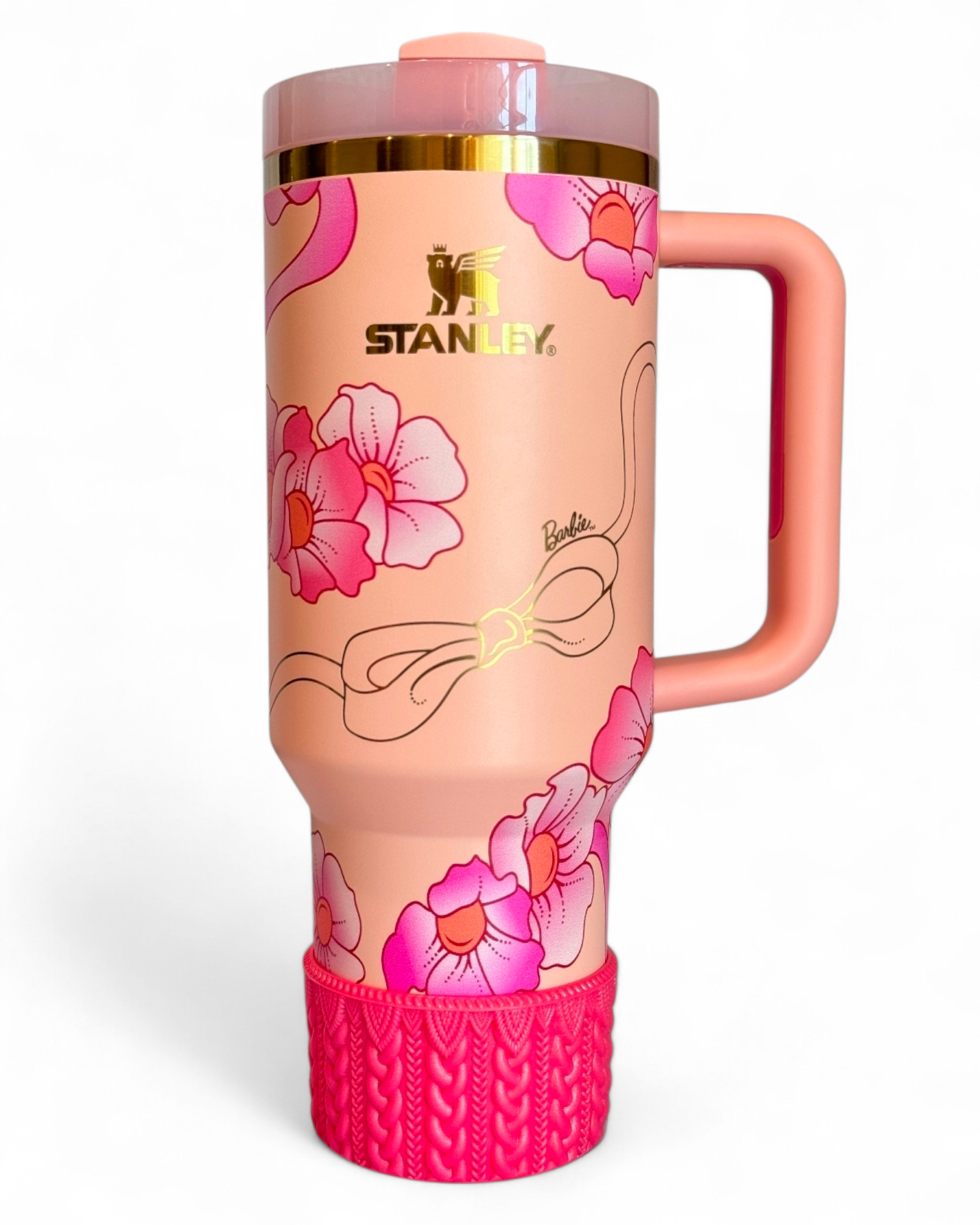PINK Quartz Macrame Silicone Tumbler Boot | Fits 20-40oz Tumblers 
