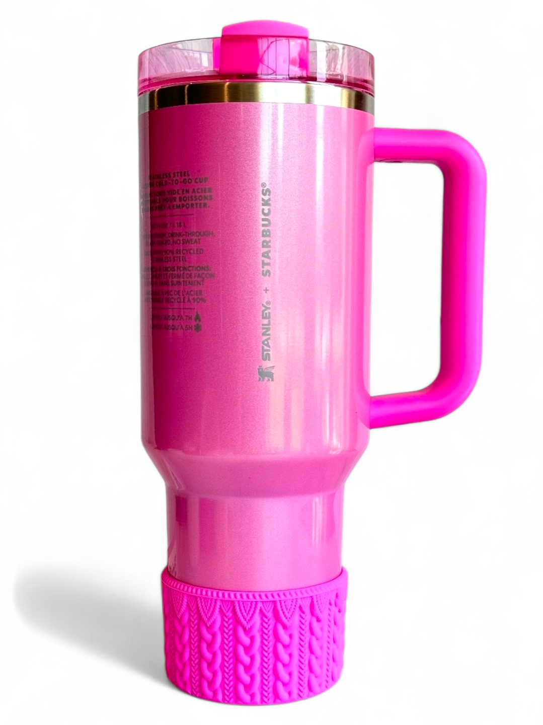 Winter Pink Macrame Silicone Tumbler Boot | Fits 20-40oz Tumblers 