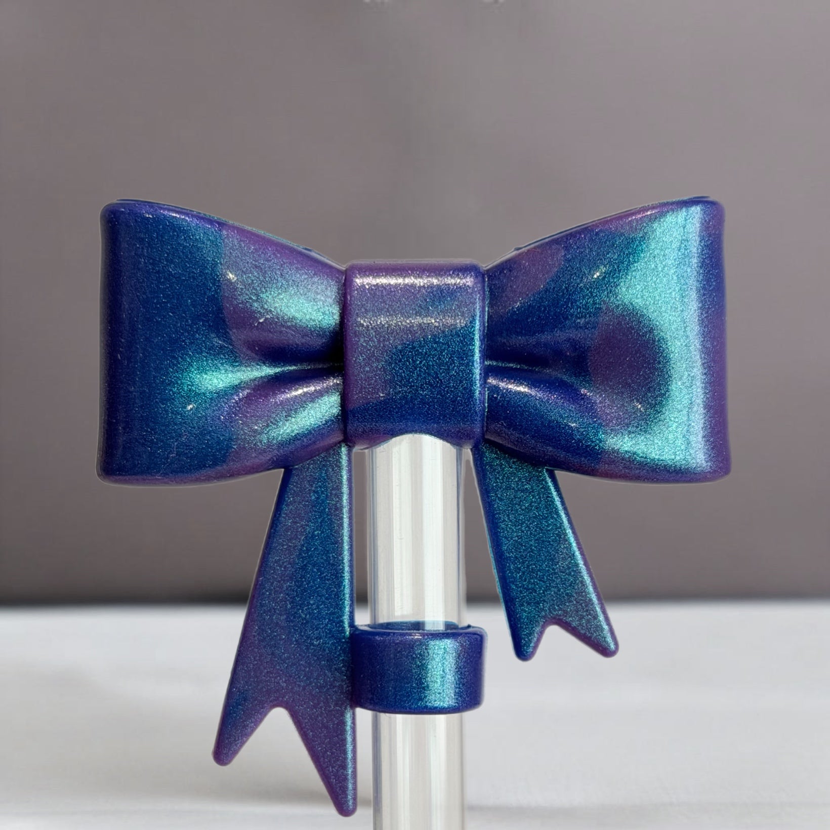 Star Shine 3D Bow Silicone Straw Topper | Fits 10mm Straws 