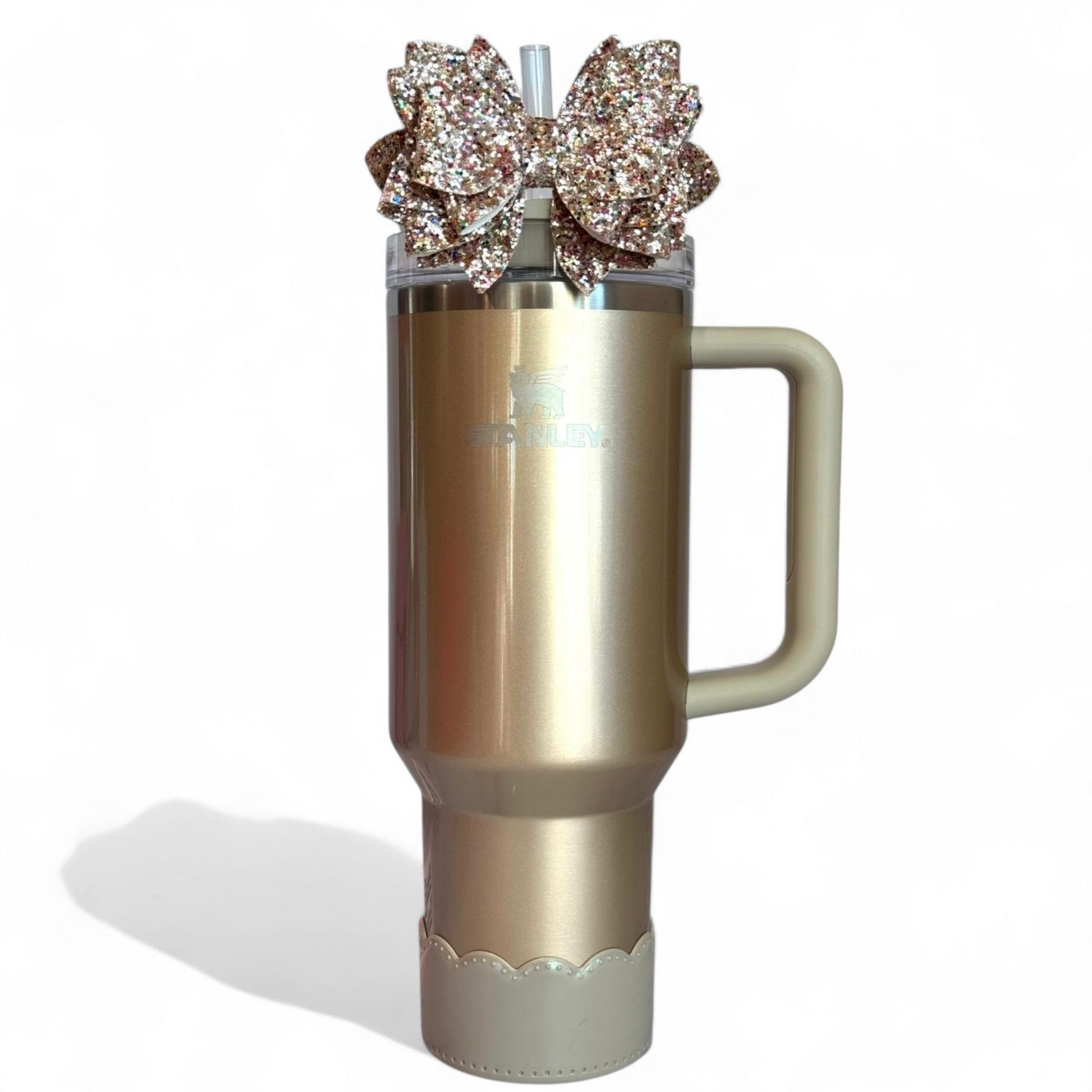 Taupe Shimmer Scallop Silicone Tumbler Boot