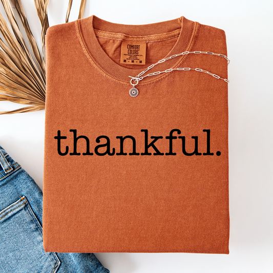 Orange Thankful, Minimalist, Thanksgiving, Autumn, Fall, Comfort Colors T-Shirt