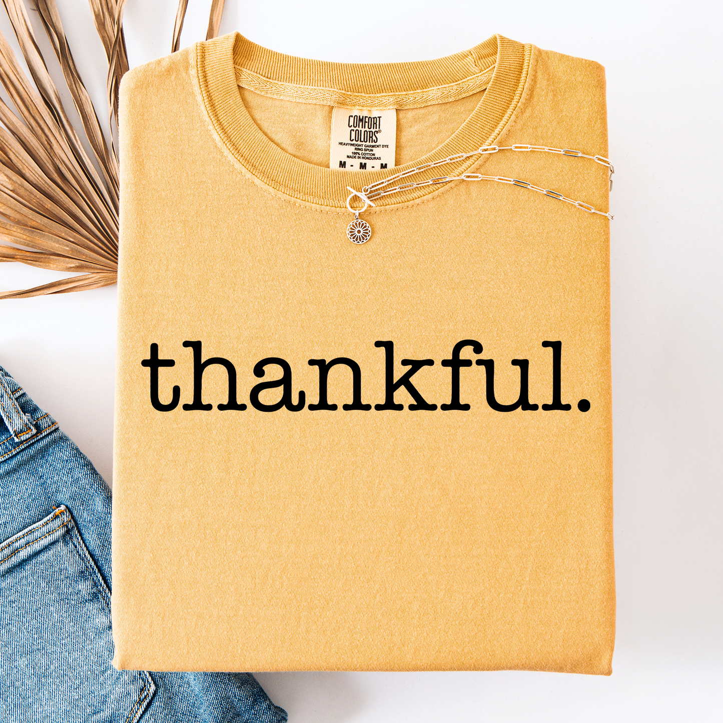 Yellow Thankful, Minimalist, Thanksgiving, Autumn, Fall, Comfort Colors T-Shirt