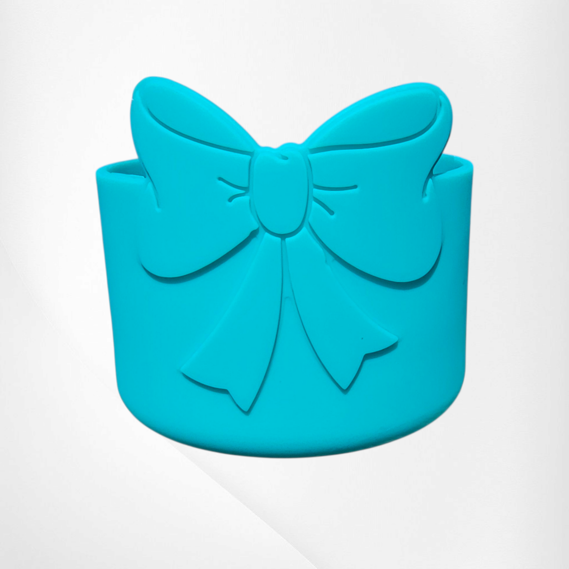 Turquoise Princess Bow Silicone Tumbler Boot 