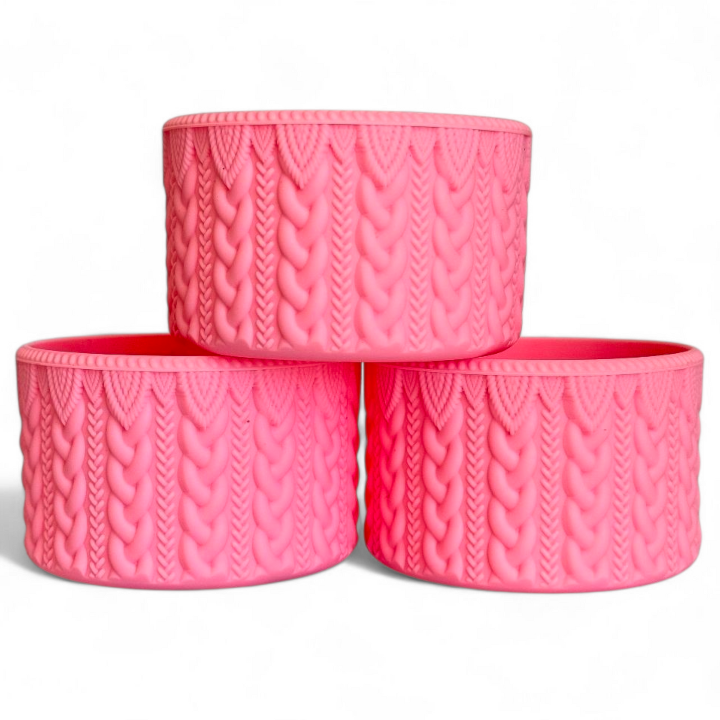 Twist N Turn Pink Macrame Silicone Tumbler Boot