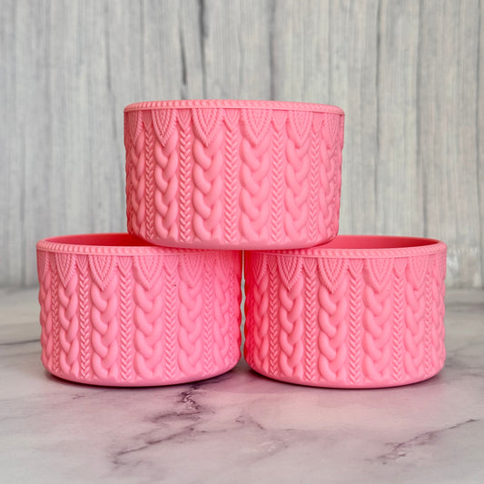 Twist N Turn Pink Macrame Silicone Tumbler Boot