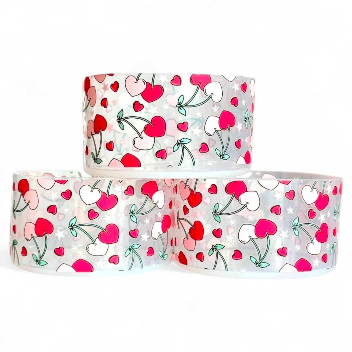 Valentine Cherry Hearts Silicone Tumbler Boot