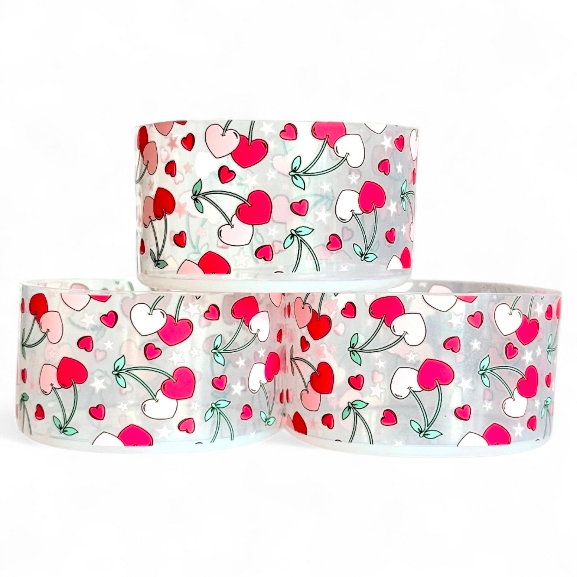 Valentine Cherry Hearts Silicone Tumbler Boot