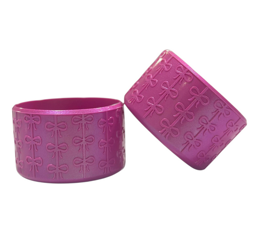 Vivid Magenta Coquette Bow Silicone Tumbler Boot | Tumbler Sleeve 