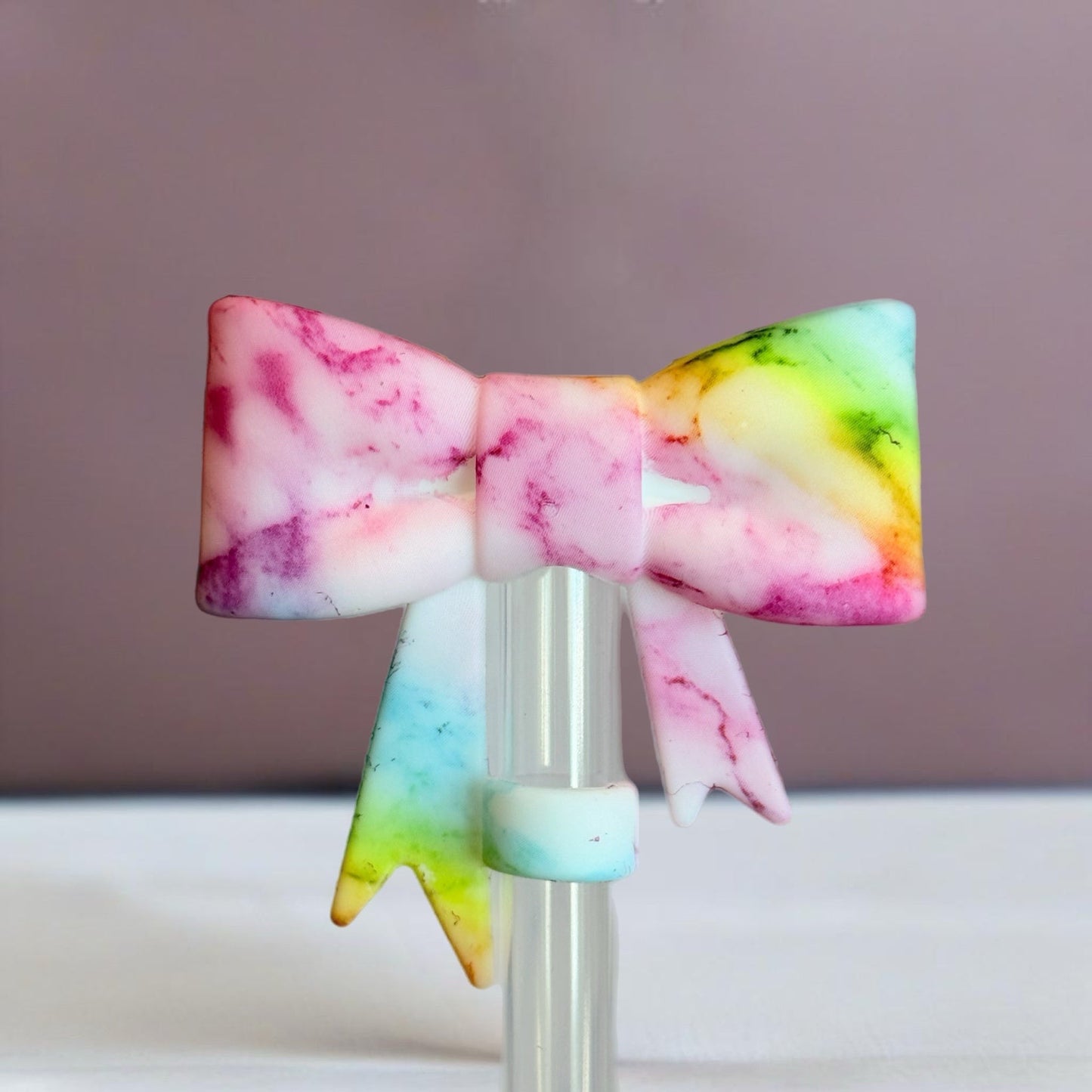 Watermelon silicone bow straw toppers 