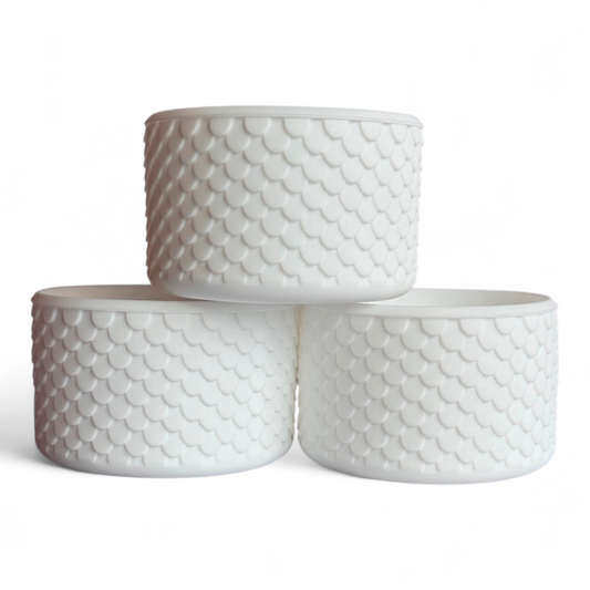 White Shimmer Mermaid Silicone Tumbler Boot