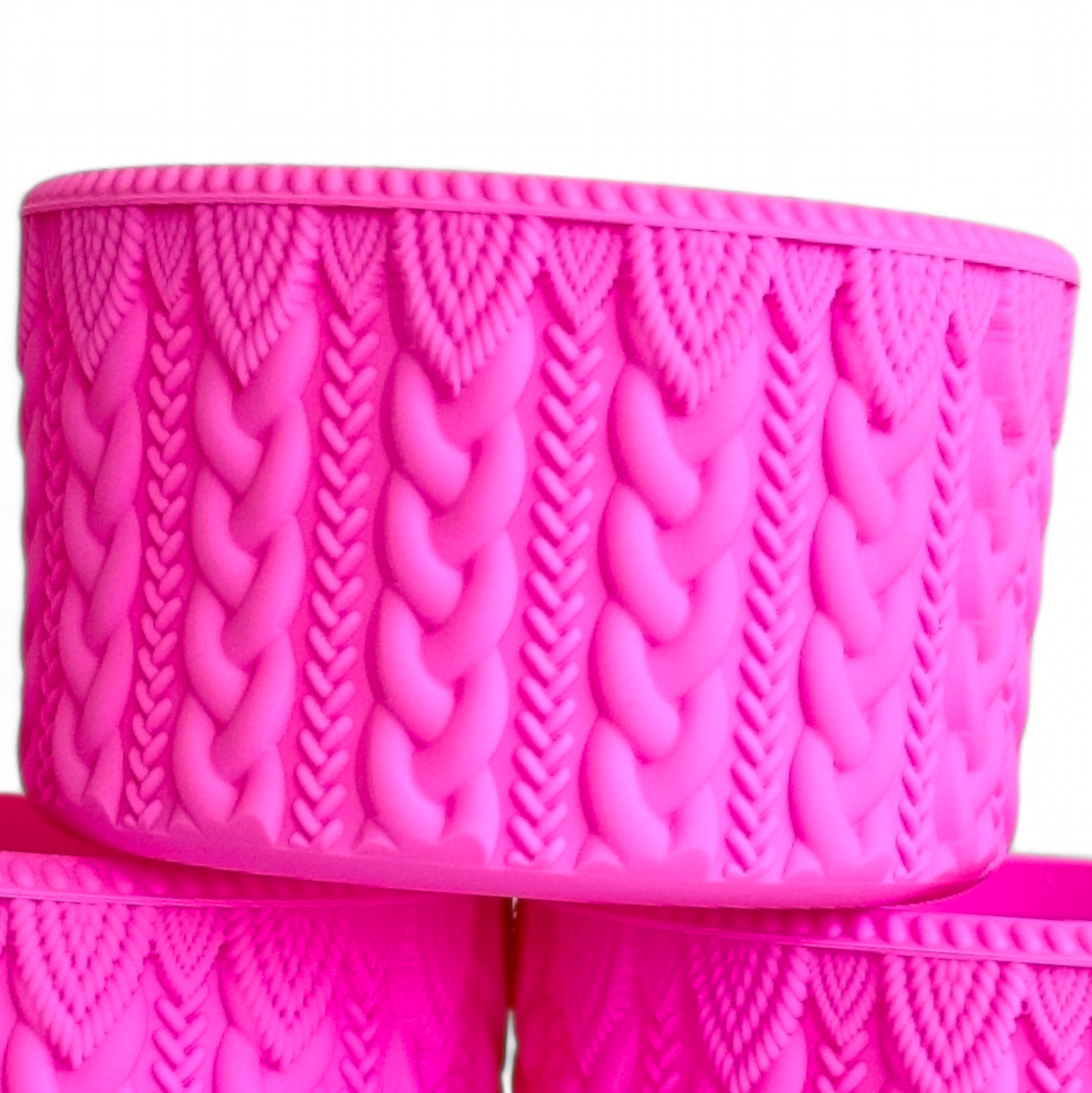 Winter Pink Macrame Silicone Tumbler Boot | Fits 20-40oz Tumblers 