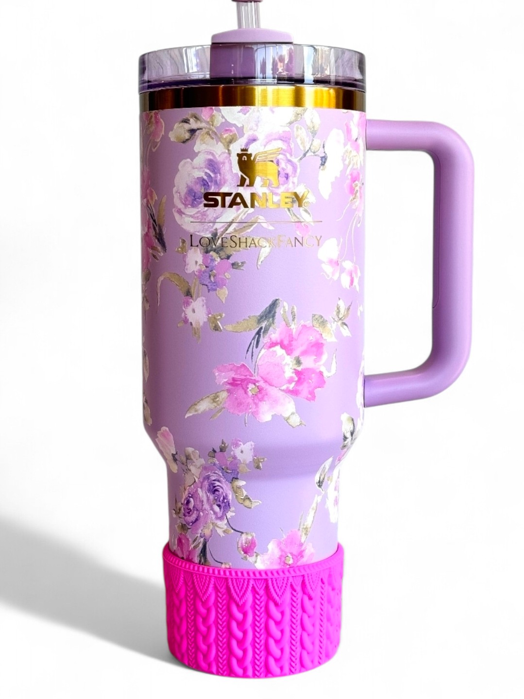 Winter Pink Macrame Silicone Tumbler Boot | Fits 20-40oz Tumblers 