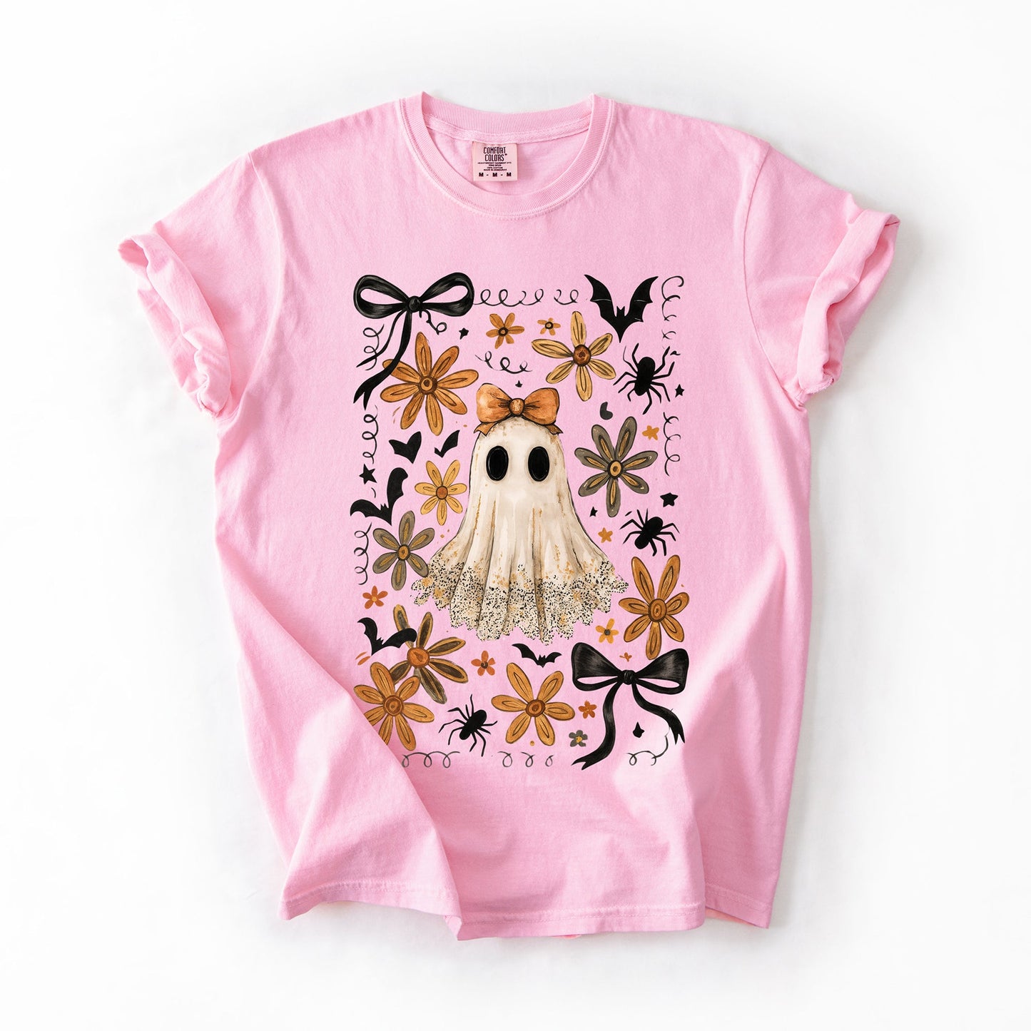 Soft pink beautiful Halloween Ghost Graphic Tee 