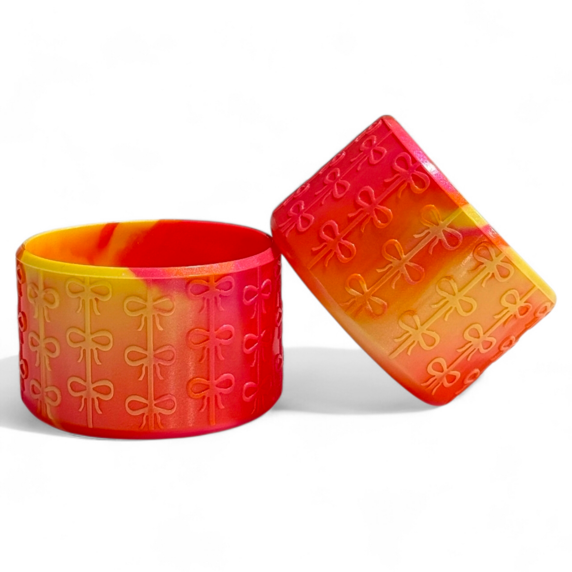 Tropical Shimmer Coquette Bows Silicone Tumbler Boot | Cup Sleeve 