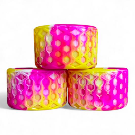 Pink & Yellow Summer Sunset Waffle Silicone Tumbler Boot | Fits 20-40oz Tumblers 