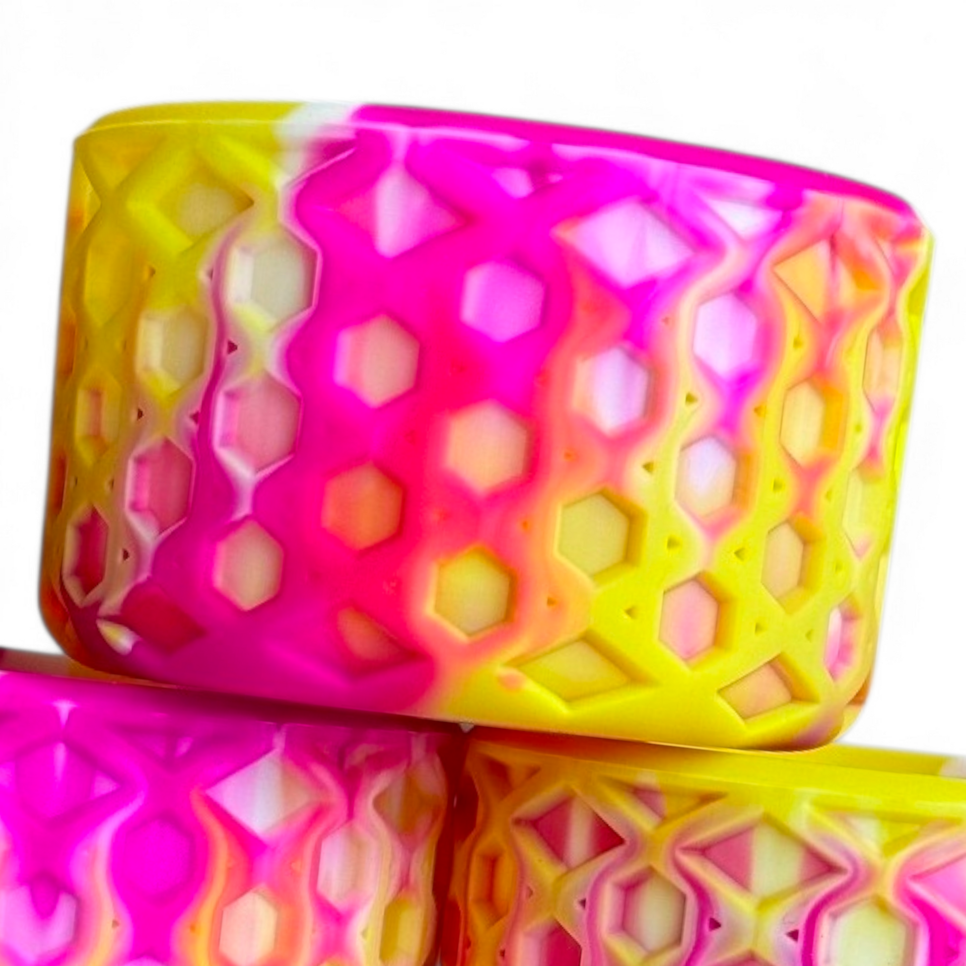Pink & Yellow Summer Sunset Waffle Silicone Tumbler Boot | Fits 20-40oz Tumblers 